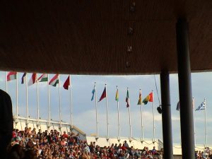 The Indian flag along with others